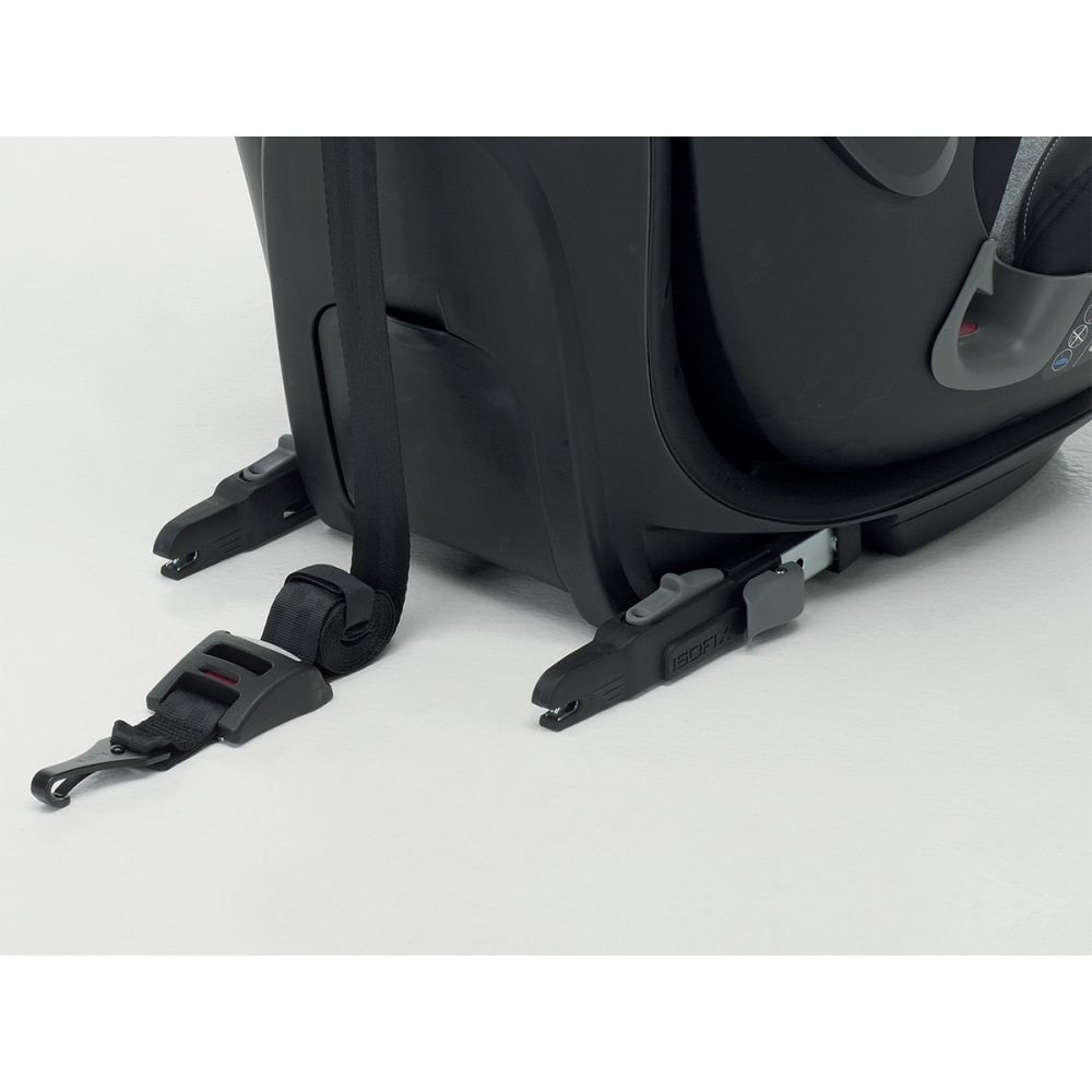 Il seggiolino auto deve sempre essere fissato al sedile con sistema di aggancio ISOFIX e Top Tether per il gruppo 1 e Dual Fix solo per i gruppi 2 e 3